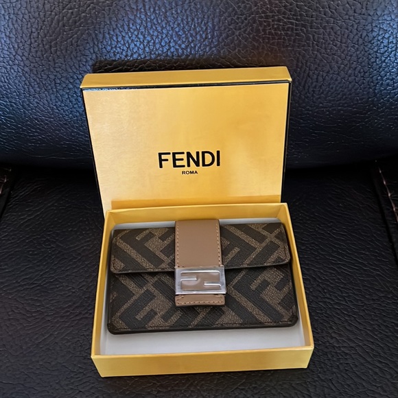 Fendi FF Zucca monogram logo nano baguette convertible belt bag card holder NEW - Picture 10 of 10
